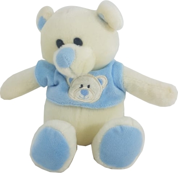 Urso Branco e azul P